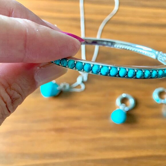 BRAND NEW Silver and Turquoise Jewelry set by Ti Sento Milano - Picture 6 of 10